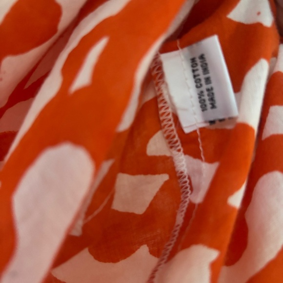Roberta Roller Rabbit Orange White Printed Cotton Tunic Top Women's Size Medium - Picture 7 of 12